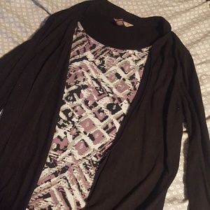 Blouse - cardigan with built in shirt